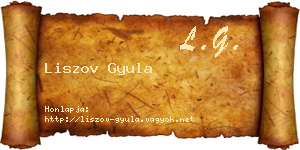 Liszov Gyula névjegykártya